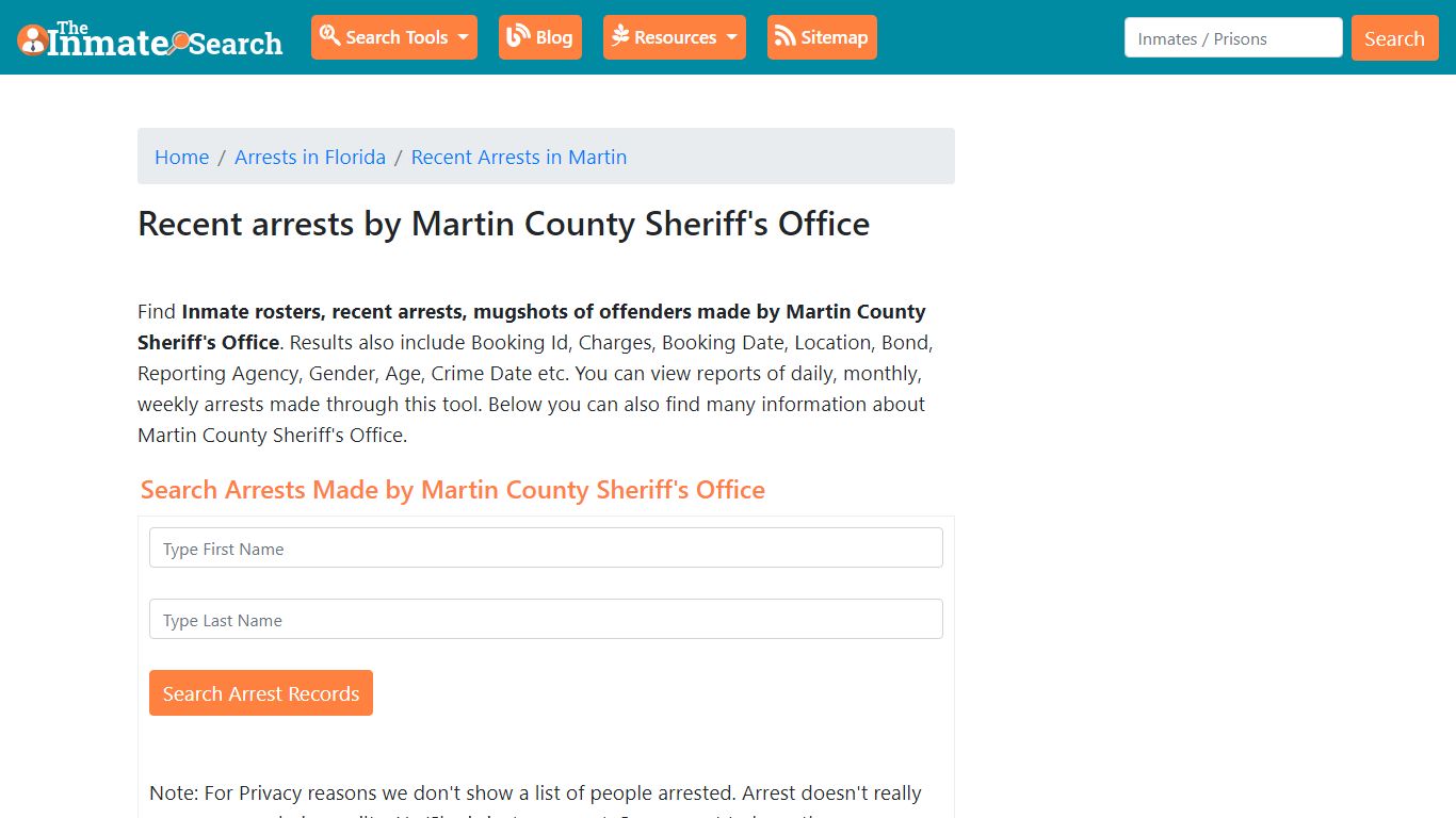 Recent arrests by Martin County Sheriff's Office | Mugshots, Rosters ...